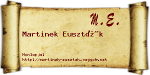 Martinek Euszták névjegykártya